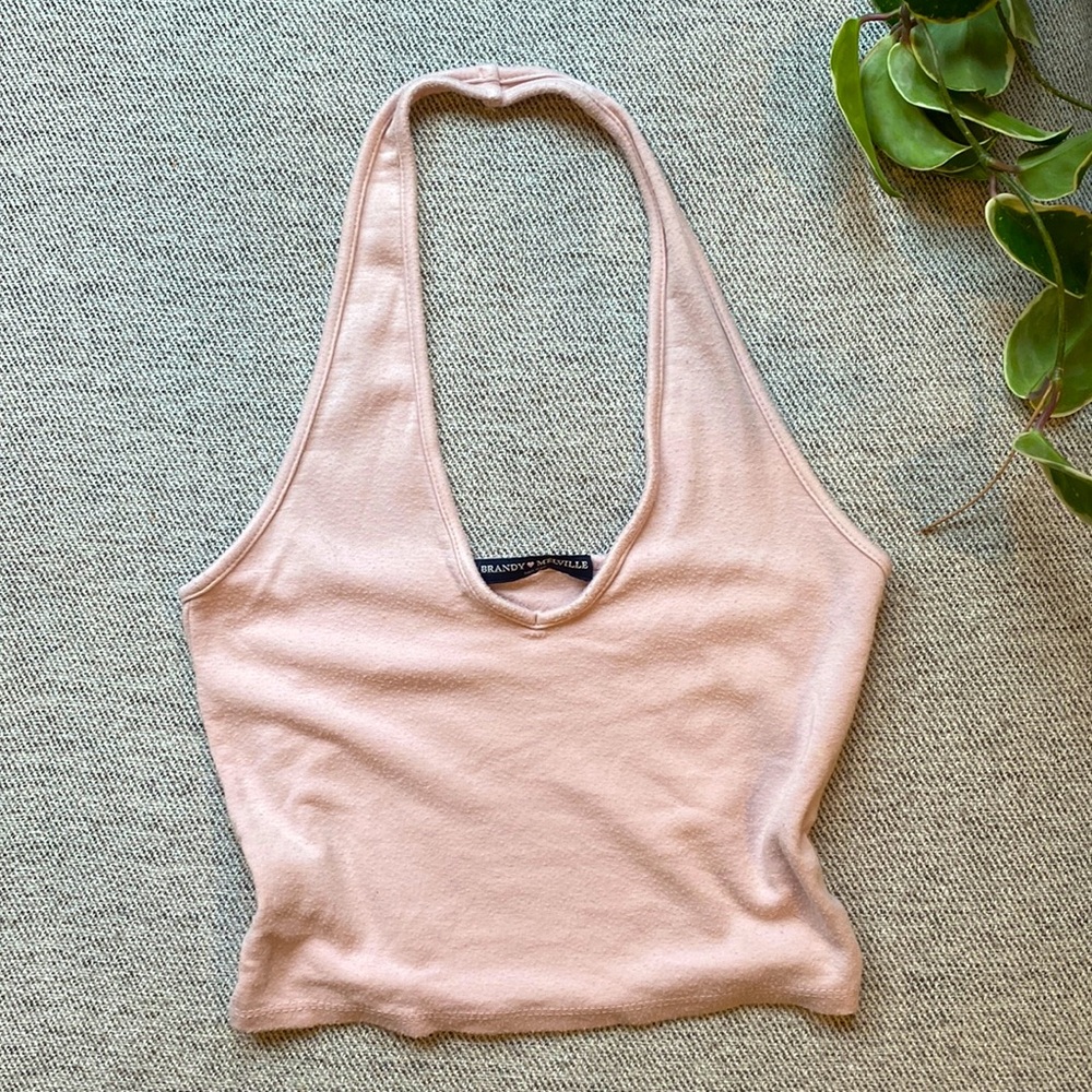 Pink halter top crop top from Brandy Melville S